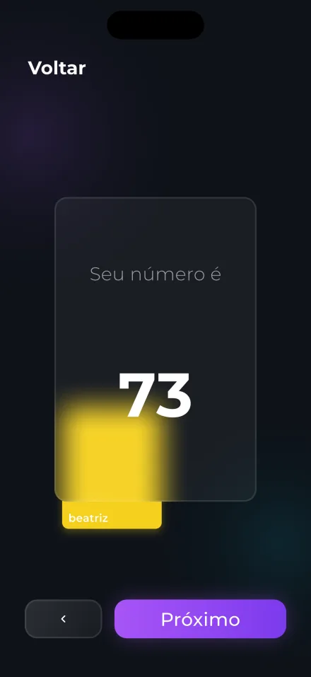 Sequência: tu número secreto es 73